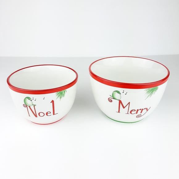 Everyday White Porcelain Merry Noel Nesting Bowls Replacements - Picture 12 of 15